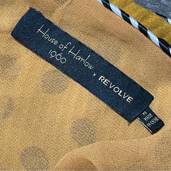 House of Harlow 1960 Mustard Polka Dot Maxi Dress - Picture 12 of 12